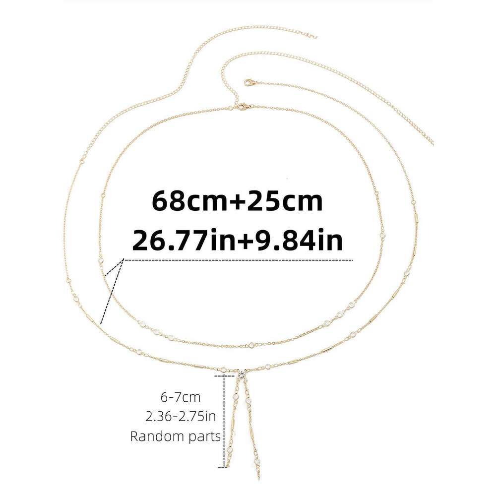 Hip Hop Metal Double Layer Pants Body Imitation Crystal Fashion Sexy Adjustable Waist Chain H260228