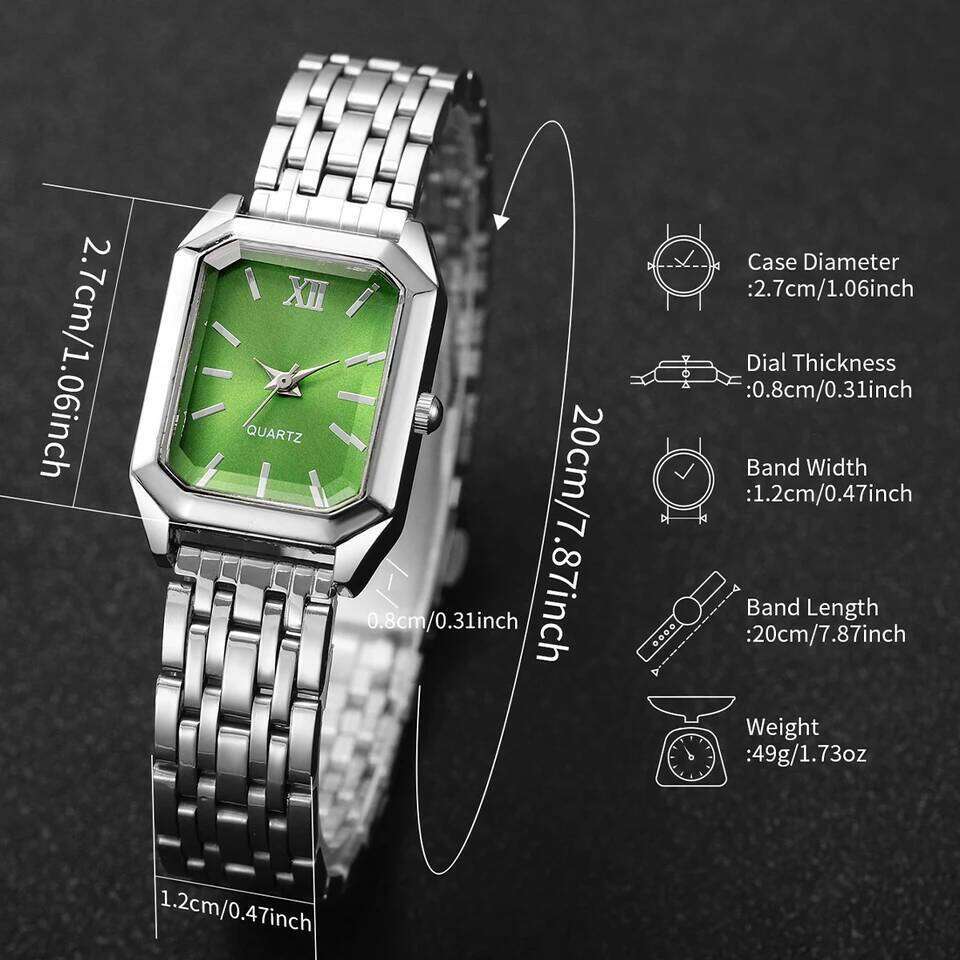 1/8PCS Fashion Rectangle Women Quartz Wrist Casual Ladies es Girls Clock Reloj MujerWithout Box H260228