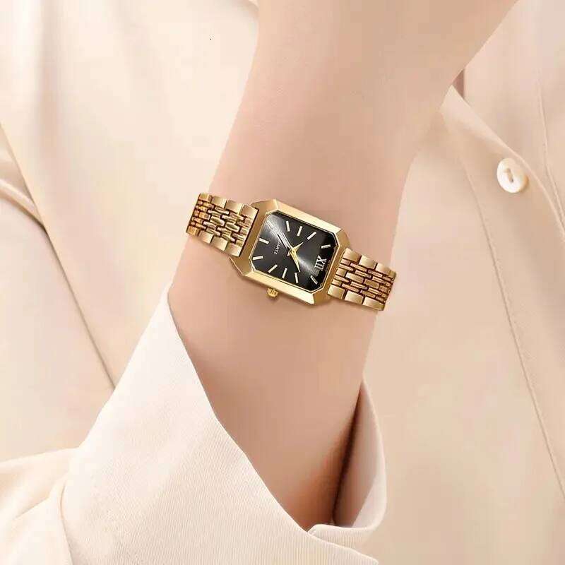 Cross border foreign trade new simple leisure fashion scale square alloy steel strip for women quartz H260228