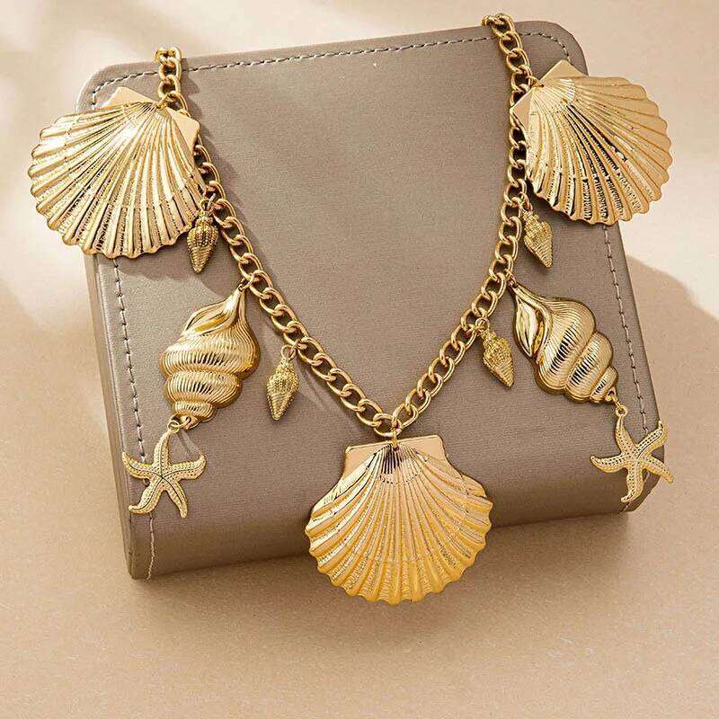 Metal Sea Shell and Starfish Waist Chain for Women Simple Fashion Jewelry Accessories Hot Sale Party Gift 2025 New Style H260228