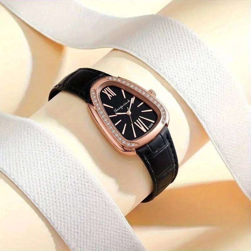 Fashion Snake Shape Dial Women Quartz Casual Leather Strap Wrist for Ladies Clock Gift Reloj Mujer H260228
