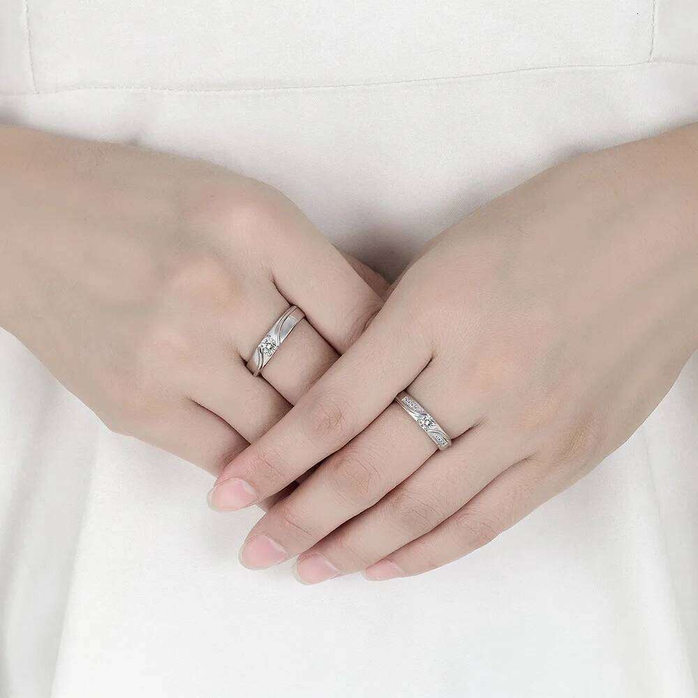 New Arrivals Women's 925 Sterling Silver High Quality Crystal Zircon Jewelry Fashion Couple Ring For Men XY0319 H260228