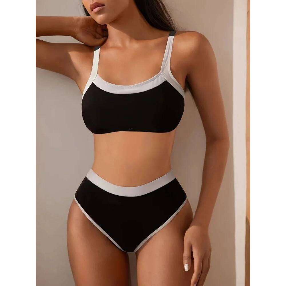 Bikini Women Swimsuit 2025 New Solid Sling Bikinis Sexy High Waist Swimwear Summer 2 Piece Set Beachwear Bathing Suit Female Z260301