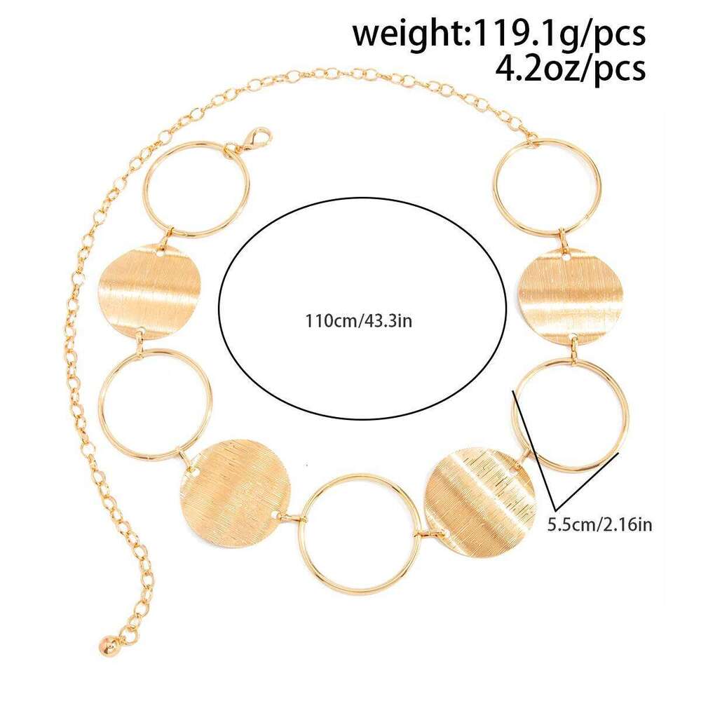 PuRui Bohemian Style Metal Round Spliced Belly Waist Chain Womens Trendy Adjustable Belt Accessories Jewelry for Jeans Dress H260228