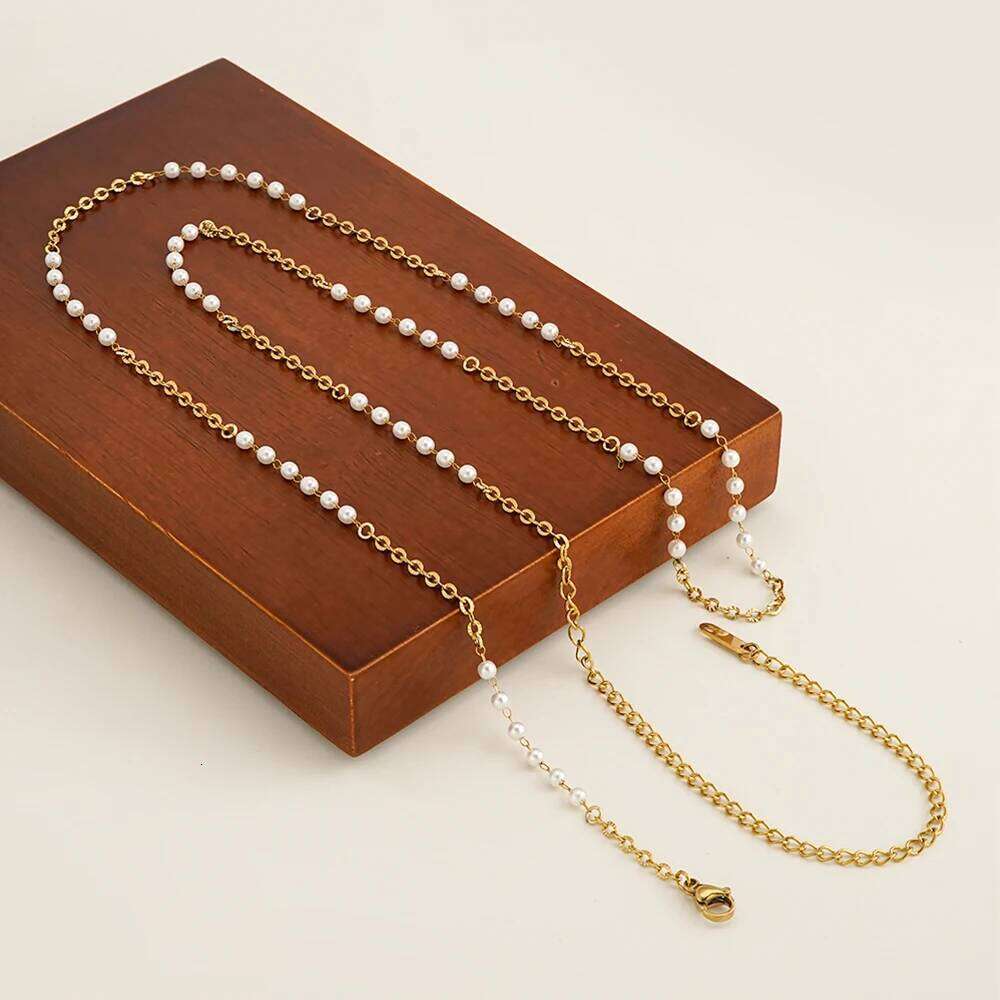 ENFASHION Waist Imitation Pearl Belly Chain For Women's Stainless steel 18K Gold Plated Hight Street Jewelry O250009 H260228