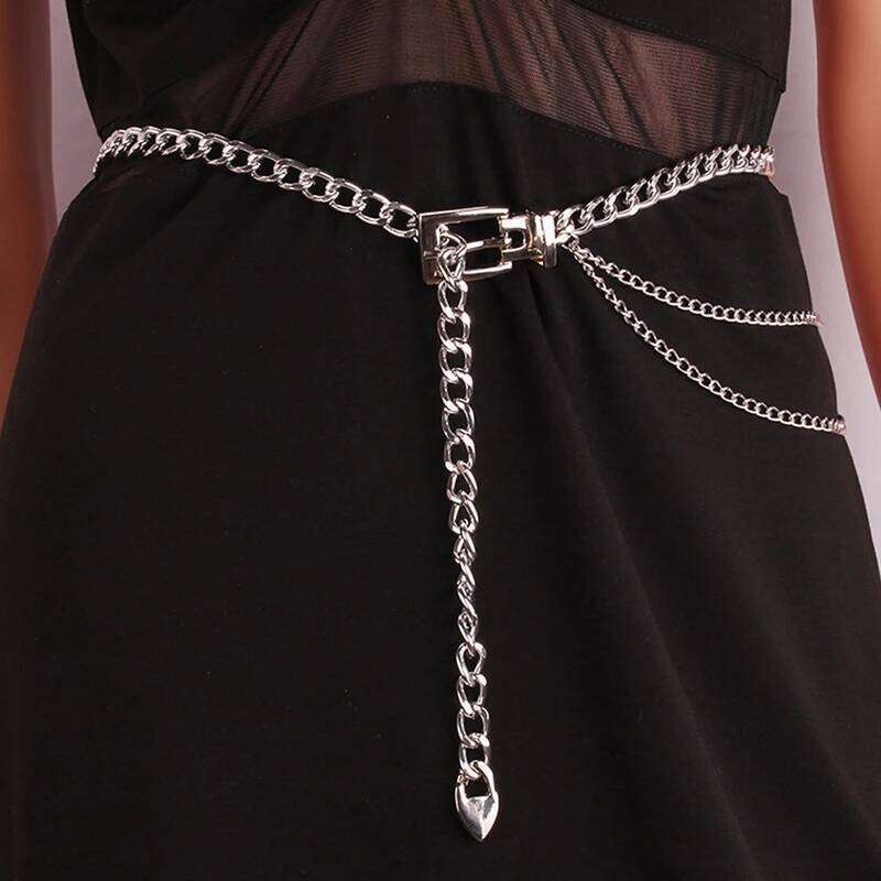 Multi Layer Metal Waistbands Long Tassel Waist Dress Jeans Lady Waistband Belts Women Body Chain H260228