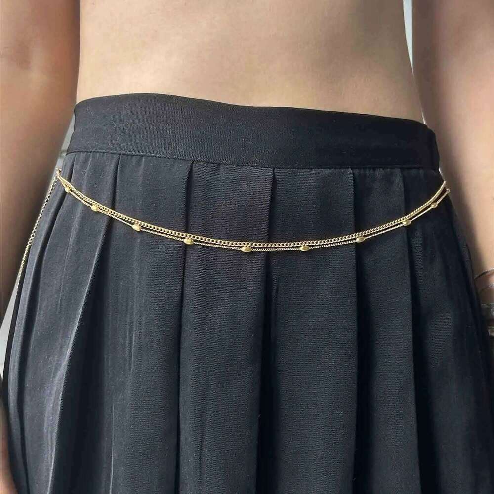 MinaMaMa New Multilayer Stainless Steel Bikini Beach Chain Waist For Women Girls Fashion Belly Body Jewelry H260228