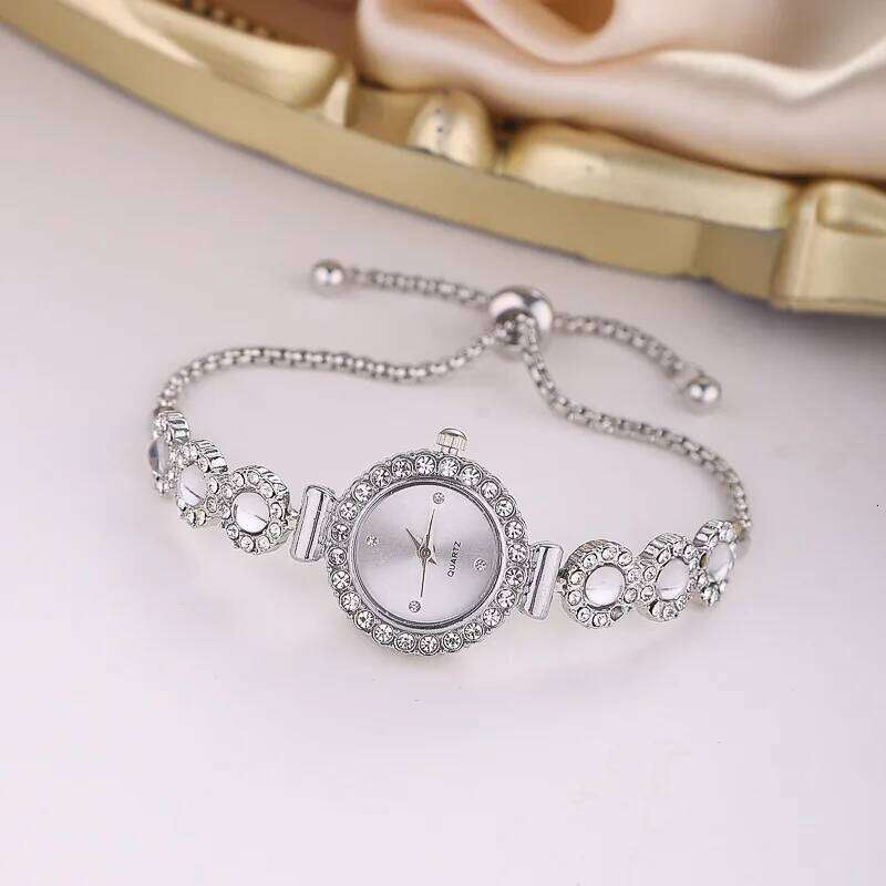 , Fashion Diamond-encrusted Light Pulling Ladies Quartz H260228