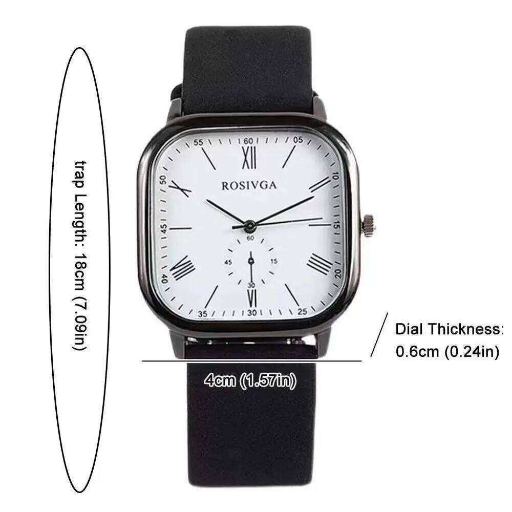 Women Square Top Brand Leather Strap with 26mm Rose Gold Plate Dial 3 Bar Waterproof Quartz Wristes for Ladies H260228