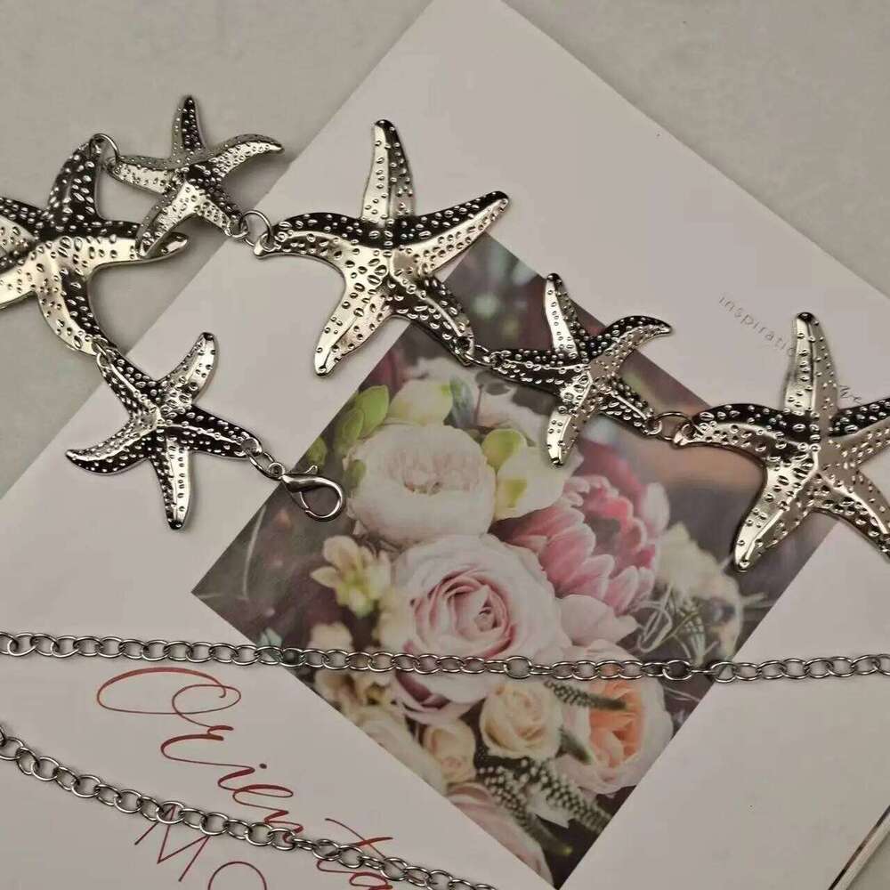 Trendy Sexy Beach Gold Color Metal Starfish Waist Women's Ocean Vacation Style Belly Chain Body Jewelry H260228