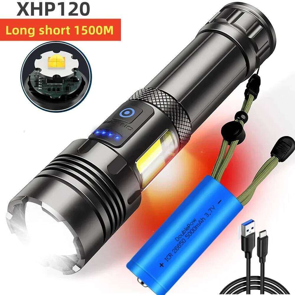 Super XHP120 Powerful Led XHP90 High Power Torch Light Rechargeable Tactical Flashlight 18650 Usb Camping Lamp Z260301