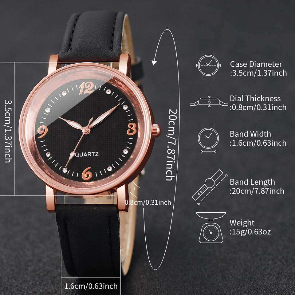 Fashion Arabic Dial Women's Casual Leather Band Analog Quartz es H260228