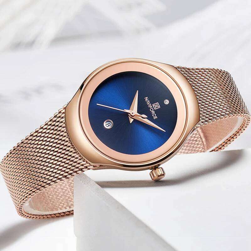 NAVIFORCE Women Waterproof es Dress Quartz Calendar Clock Stainless Steel Elegant Wrist Lady Relogio Feminino H260228