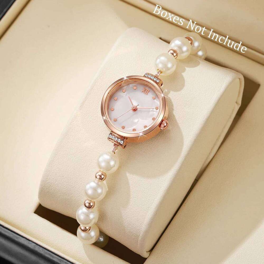 Elegant Pearl Band Women es Fashion Roma Dial Quartz Wrist For Ladies Clock Reloj MujerWithout Box H260228