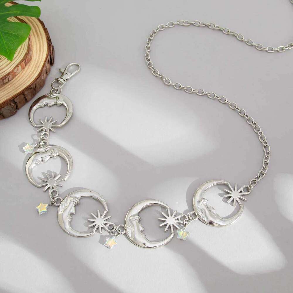 SHIXIN Hip Hop Moon Star Belt Waist Belly for Women Punk Adjustable Lobster Buckle Pants Chain Summer Beach Body Jewelry H260228