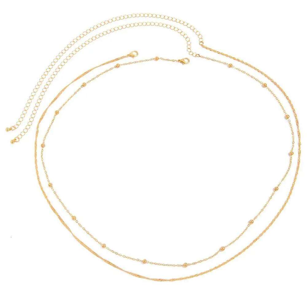 SHIXIN 2 Pcs Sexy Double Layer Thin Waist Belly for Women Bohemian Bikini Body Chain Jewelry Summer Beach Accessory H260228