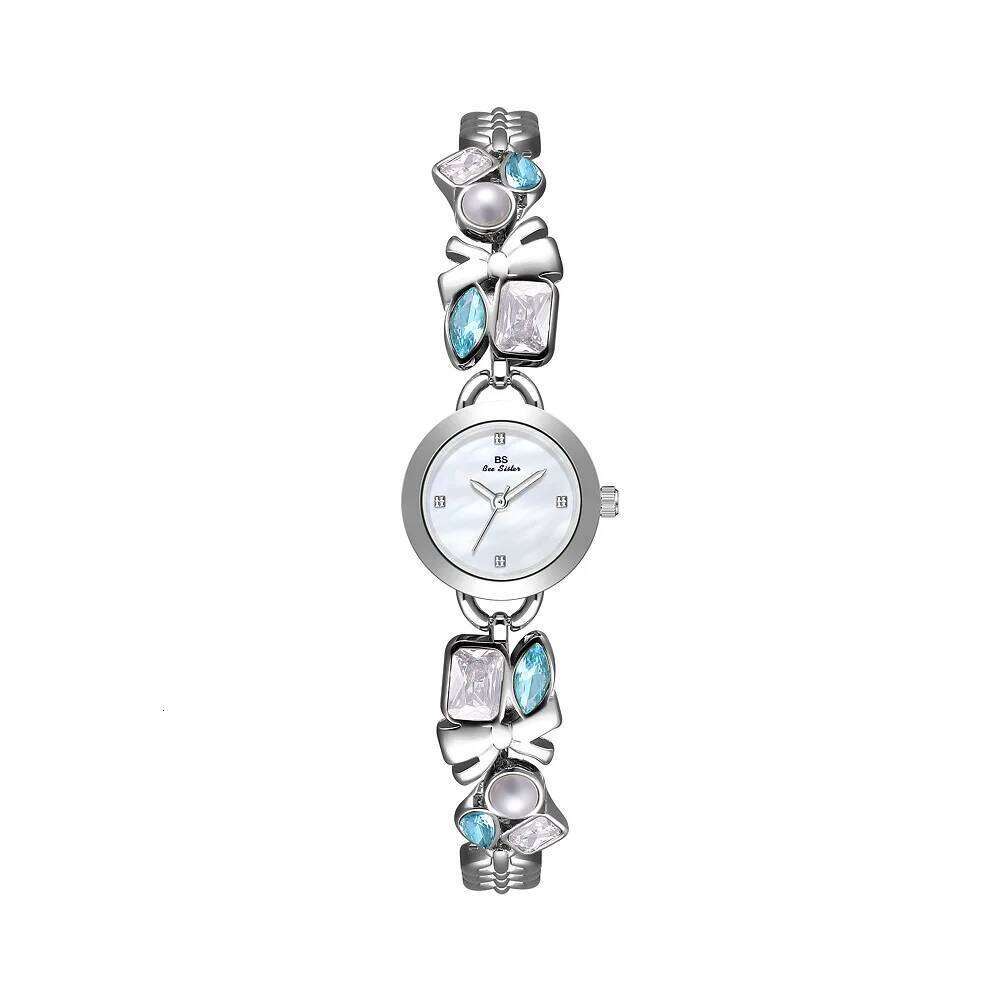 2026 New Color Diamond Sea Blue Treasure Butterfly Women's Fashion Gold Waterproof Quartz Clock FA1891 H260228