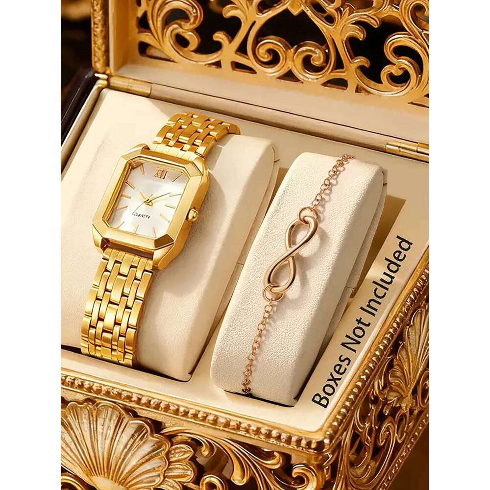 Square Petite Lady Quartz Set, with an elegant and simple design. Does not include the box. H260228