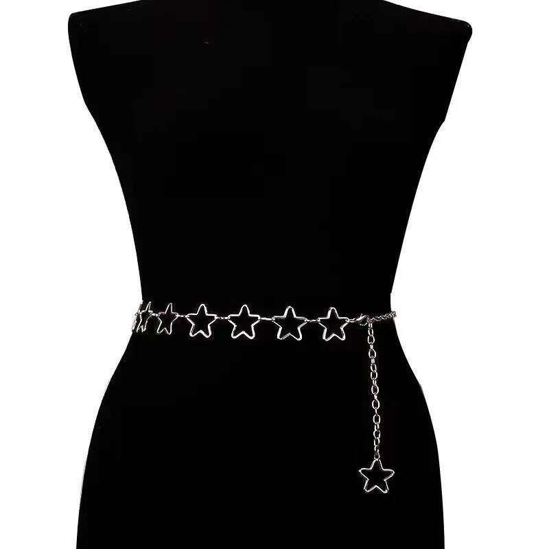 Simplicity Single-layer Four Star Alloy Waist Street Photo Women's Body Chain H260228