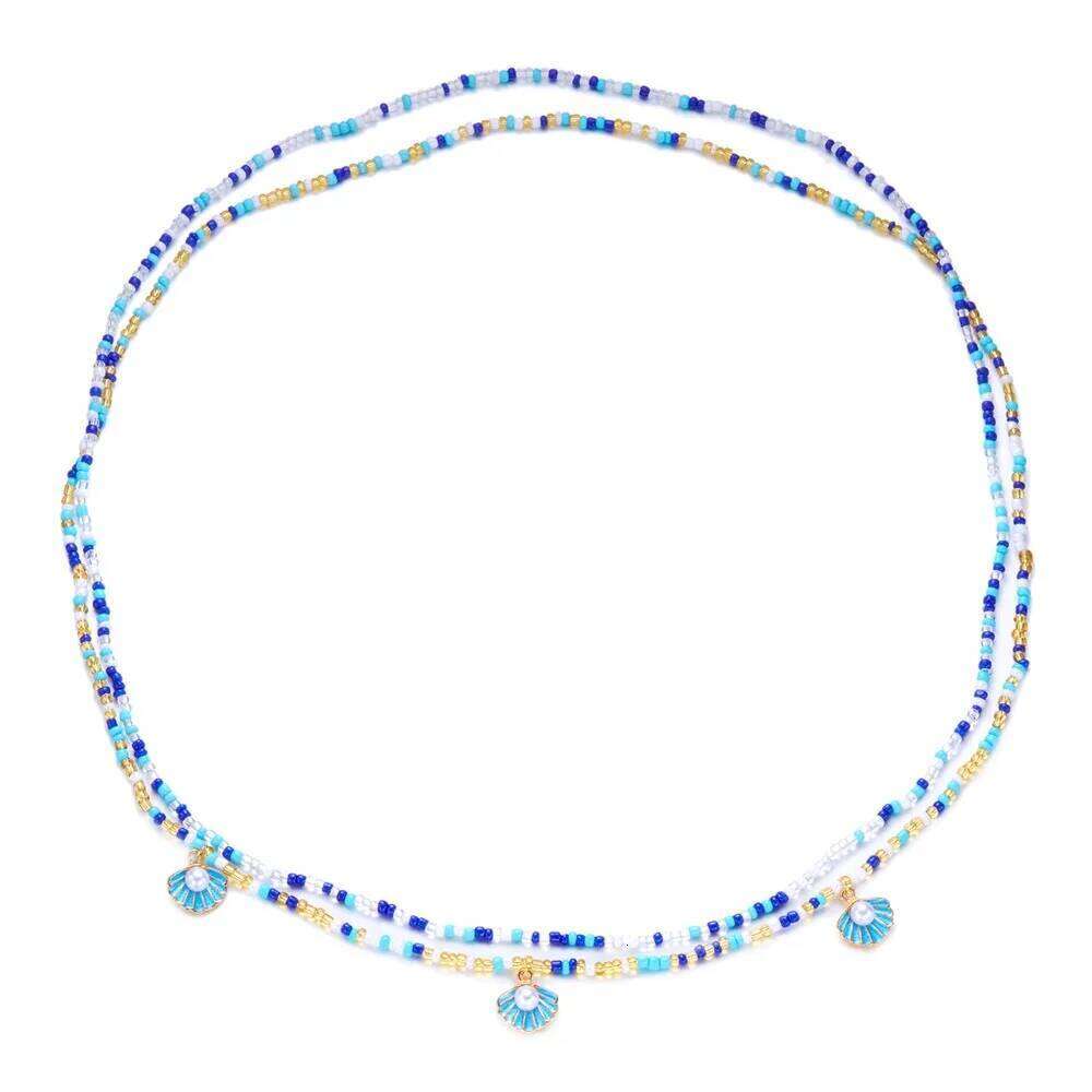 New Seashell Boho Waist Multilayer Pearl Starfish Belly Chain Beads Bohemian Style Belt Women H260228