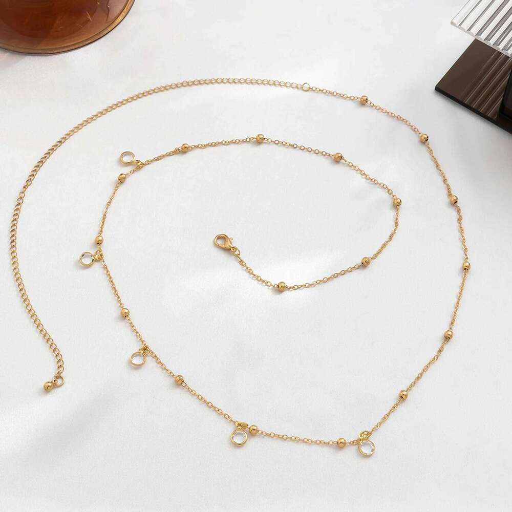 Simple Boho Beach Belt Sexy Fashion Women Rhinestone Belly Body Jewelry Bikini Summer Waist Chain Accessories H260228