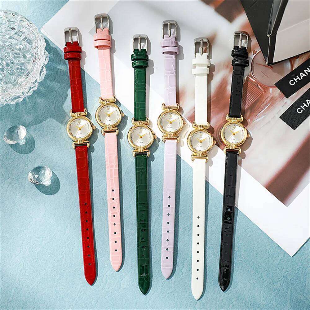 Ladies 2025 New Fashion Small Simple Diamonds Business Quartz Women's Green Women Dress Clock Gift Wrist H260228