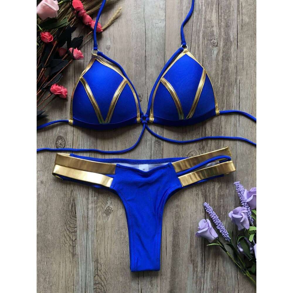 Contrast Trim Wrap Lace Up Bikini Sets Swimsuit For Women High Waist Two Pieces Swimwear 2022 Beach Bathing Suits Z260301