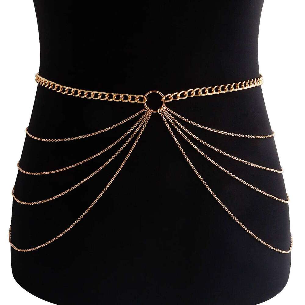 Vintage Imitation Pearl Beading Pendant Waist Belly Belt for Women Bikinis Sexy Body Chain H260228
