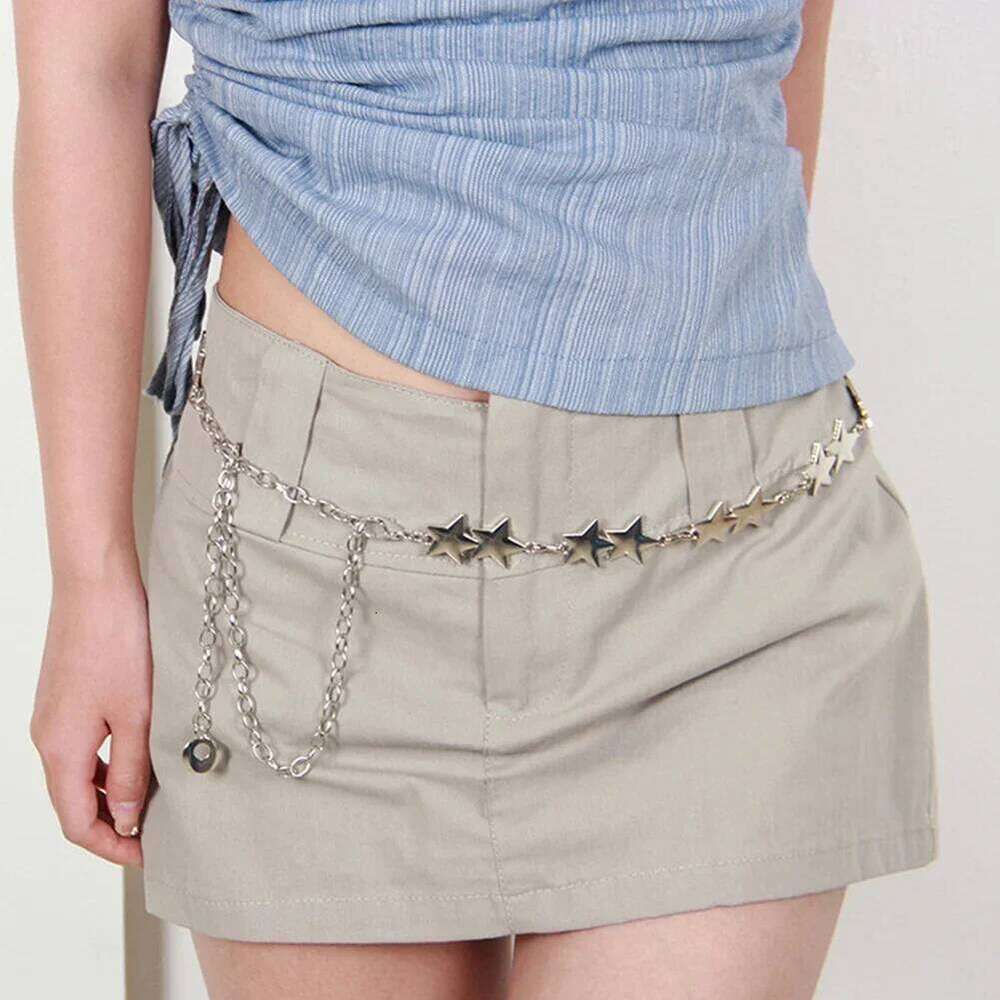 Fashionable Metal Versatile Butterfly Star Chain Clothes Waist Decoration Belt Apparel Accessory for Women H260228