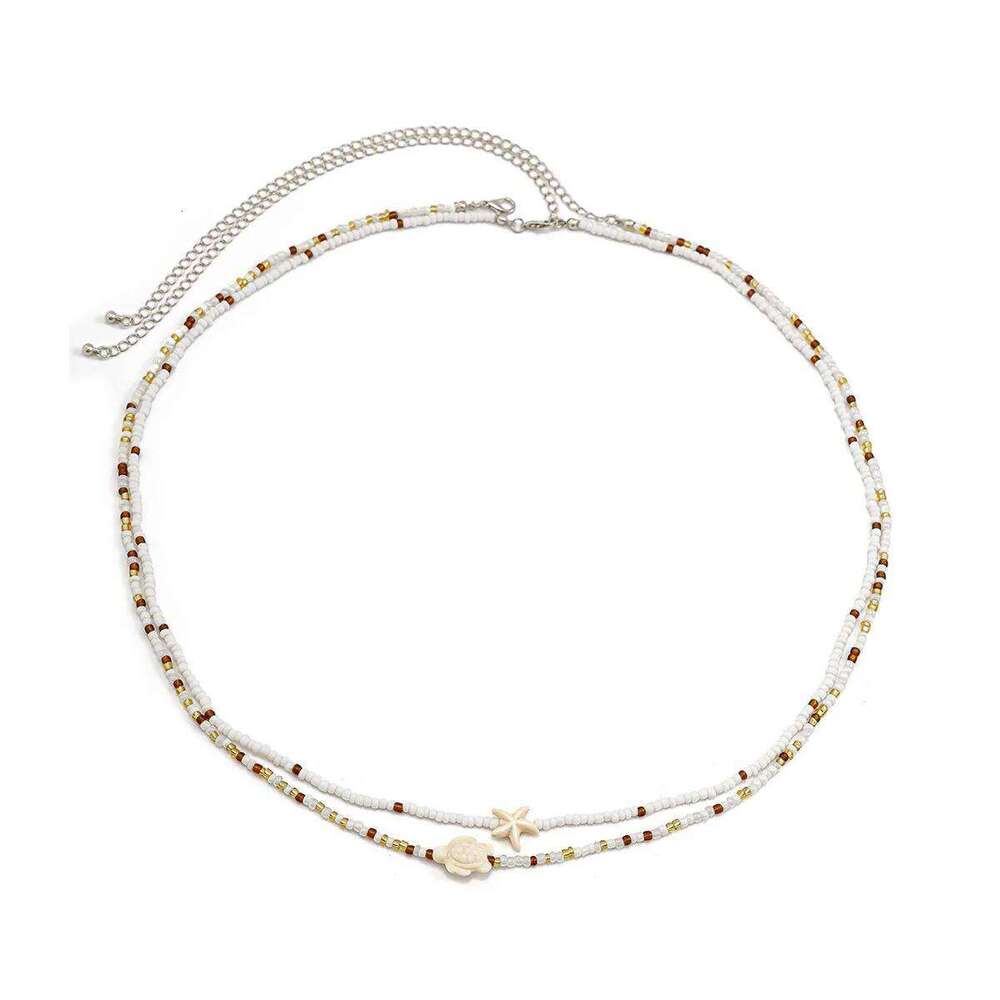 Bohemia Beaded Elasticity Waist Belly Chain Starfish Pendant For Women Fashion Summer Beach Waistband Bikini Beads Jewelry Y033 H260228