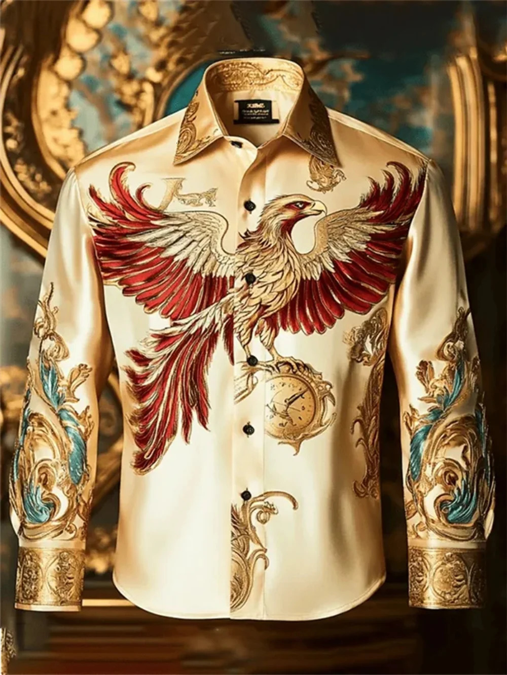 Mens Long Sleeve Collar Shirt Fashionable Printed Shirt Social Party Soft Fabric Comfortable High Quality 260227 - view 6