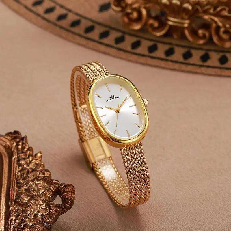 Cross border es, niche, , high-end, oval shaped dial with dotted diamonds, fashionable hot selling es H260228