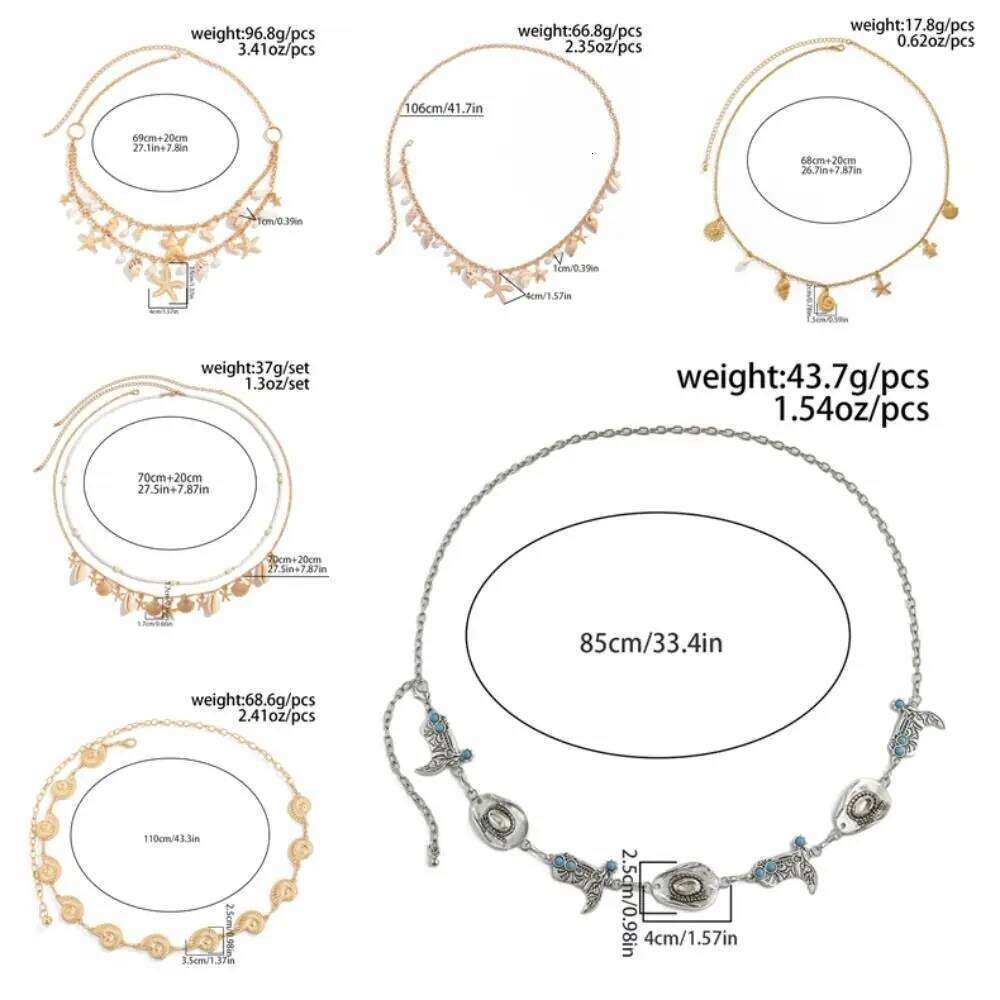 Fashion Bohemia Style Starfish Waistband Ocean Belly Beach Shell Waist Imitation Pearl Conch Pendant Body Chain H260228