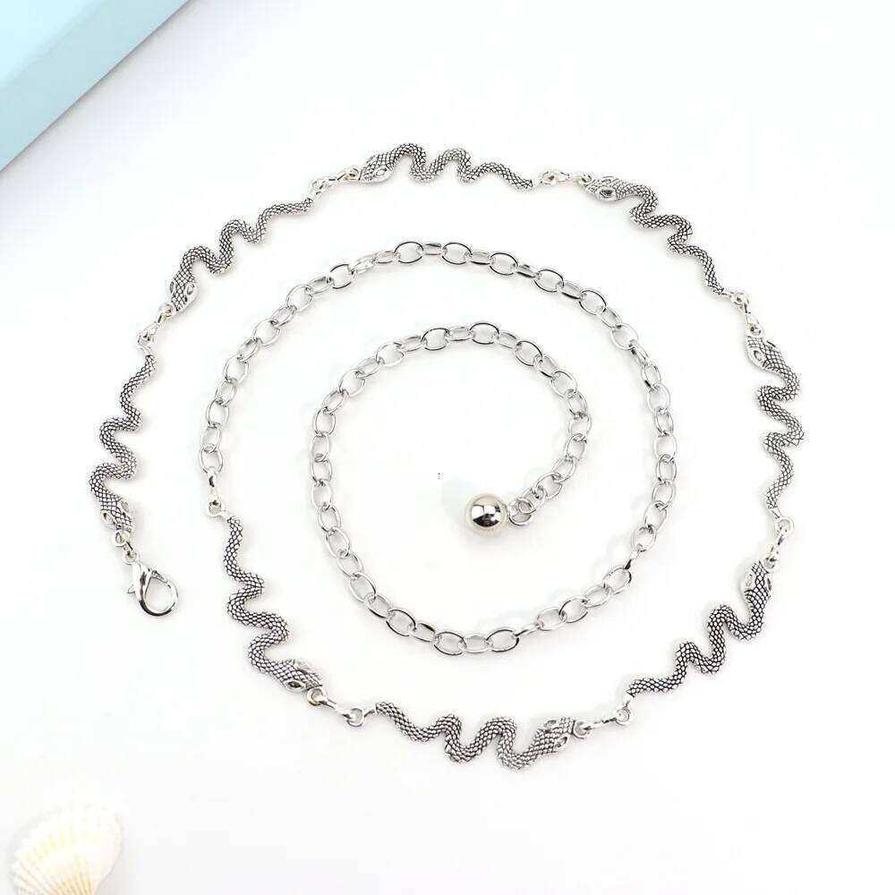 Fashion Vintage Snake Shape Waist Chain Women Girls Adjustable Body Belt Belly Jewelry Tassel Design for Dresses Jeans H260228
