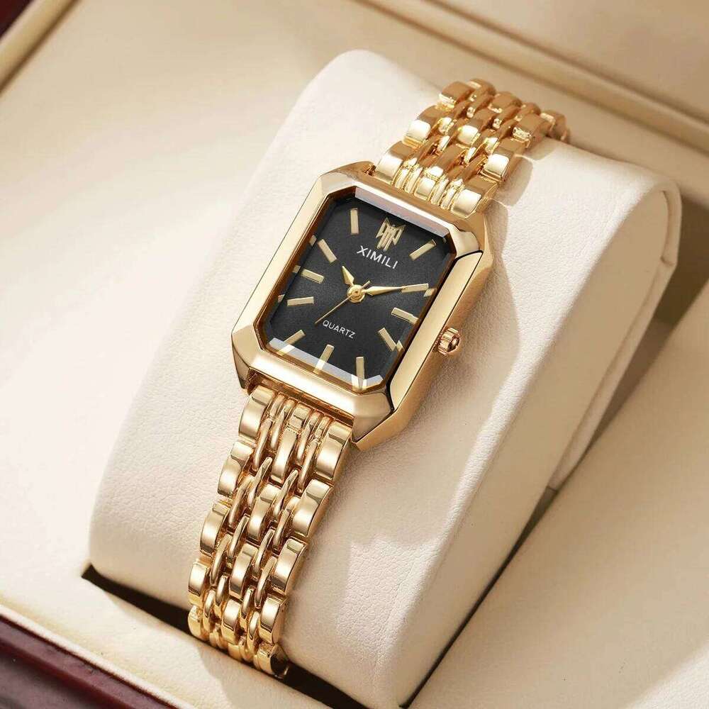 Brand Women Stainless Steel Strap Quartz Square Dial Casual Fashion Wrist Reloj Mujer Montre Femme Relogio Feminino H260228