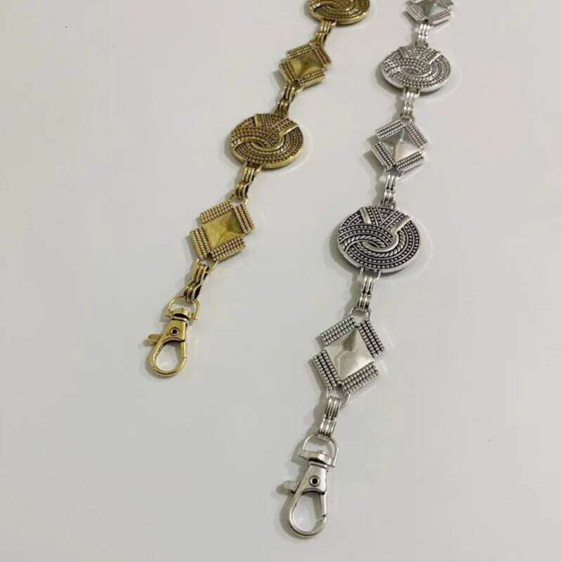 Simple Alloy Large Round Flower Fringes Ring Waist Women Circle Metal Chain Belt Geometric Long Waistband H260228