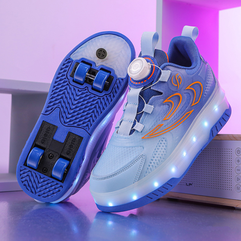 Free shipping Teenage Adult Roller Kids Shoes Sneakers Led Girls For Boys Luminous Sneakers 4-Wheel with Backlight Roller Skate Shoes Size 29-39