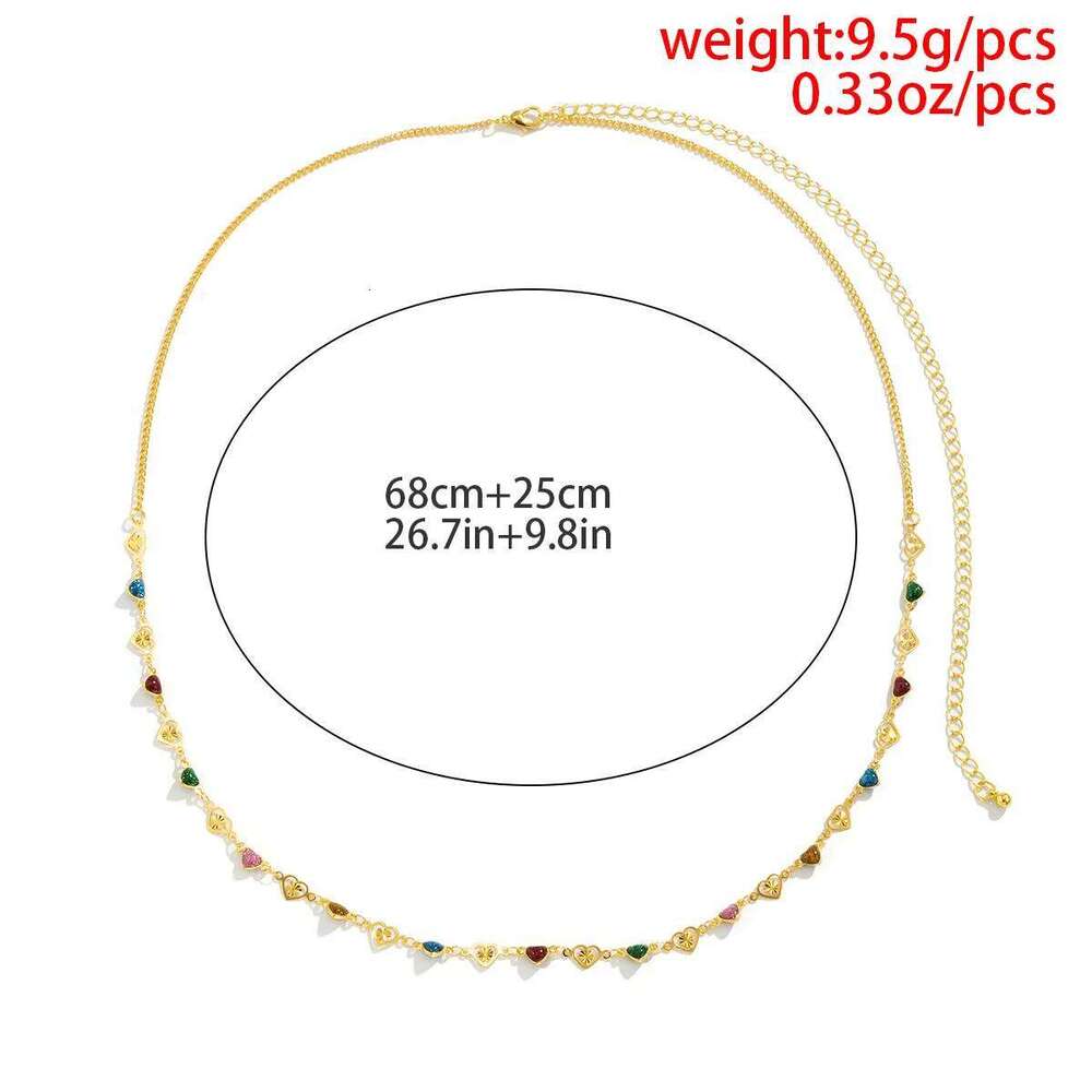 IngeSight.Z Sexy Colorful Copper Belly Chains for Waist Chain Heart Flower Tassel Rhinestone Crystal Women Body Jewelry H260228