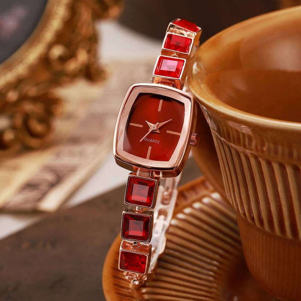 Luxury Rhinestone Women Quartz Elegant Square Dial Wrist For Ladies Clock Reloj Mujer H260228