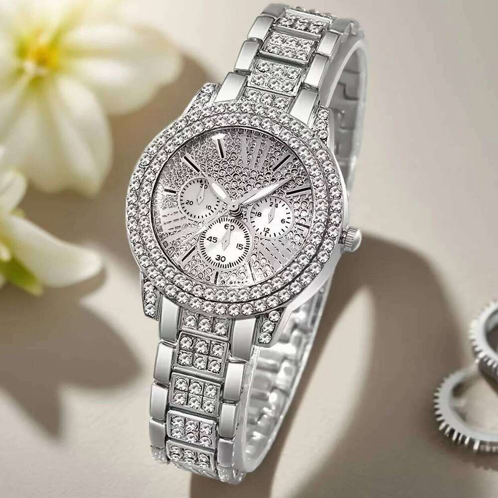 1/3PCS Rhinestone Women es Elegant Roma Dial Ladies Quartz Reloj Mujer Girls Clock GiftWithout Box H260228