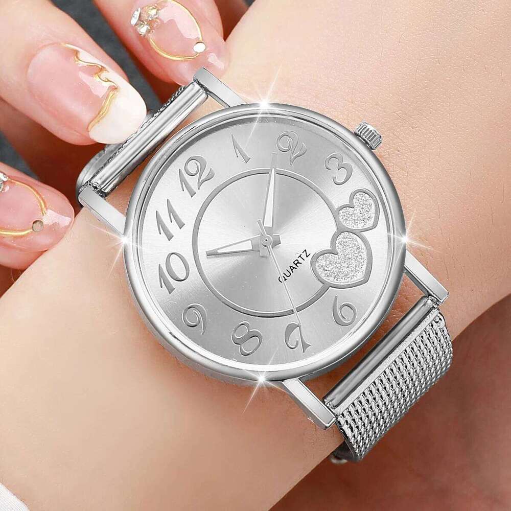Fashion Heart Dial Women's Quartz Casual Plastic Band Analog es Reloj Mujer Girls Clock Gift H260228
