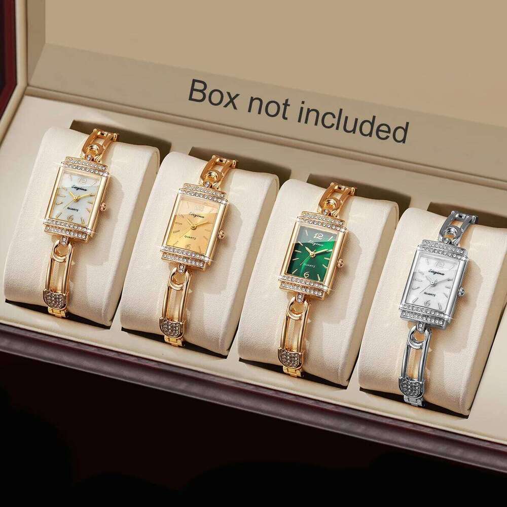 1/4PC Fashion Rhinestone Women es Elegant Ladies Strap Quartz Wrist Reloj Mujer Without Box H260228