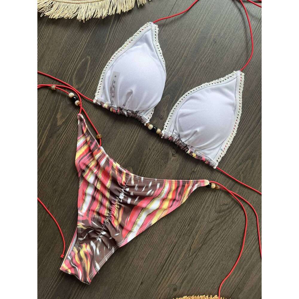 Micro Bikinis 2025 Sexy Women Swimsuit Swimwear Female Thong Bikini Set Biquini Bathing Suit Print Swimming Suits Beachwear Z260301