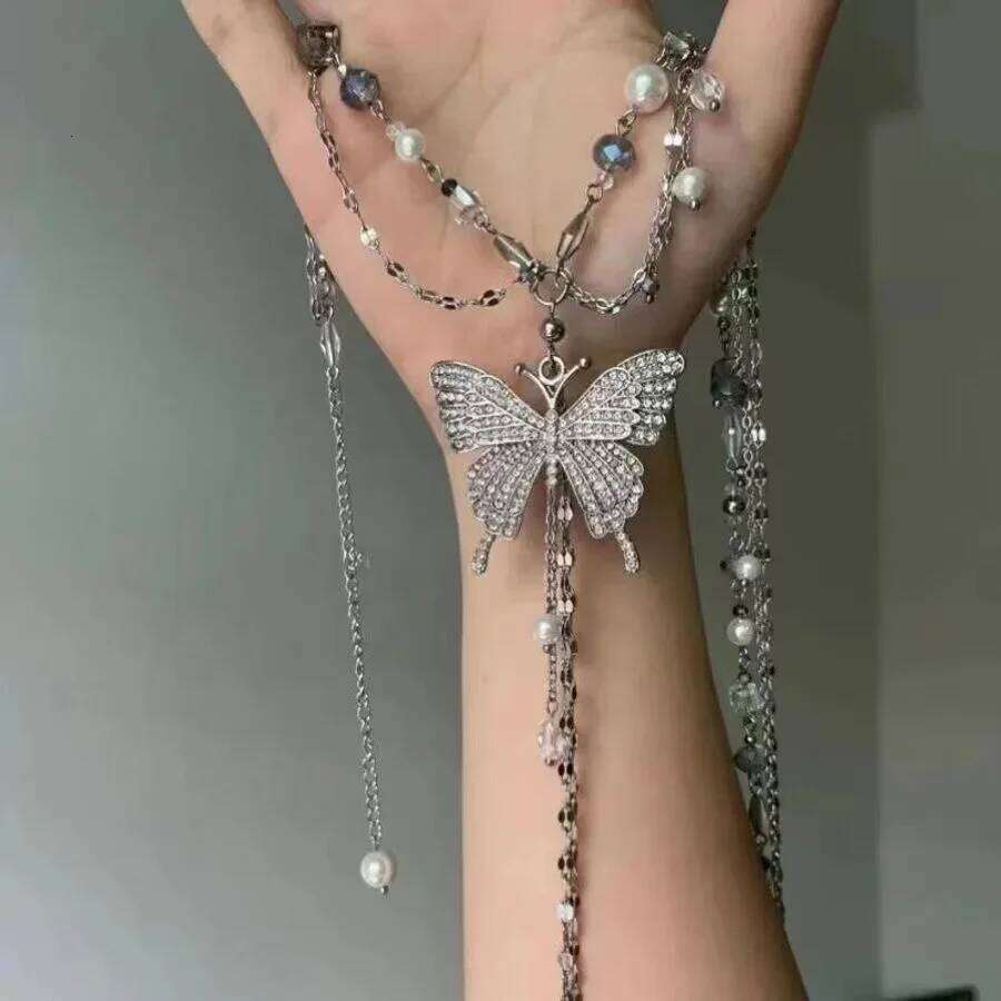 Simple Shiny Butterfly Waist Chain For Women Multilayer Pearl Tassel Metal Body Belly Chains Summer Beach Party Jewelry Gifts H260228