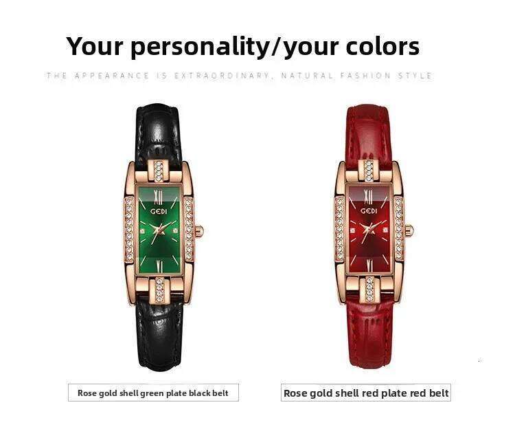 Hot Selling Light Luxury Gypsy Niche Fashion Square Student Waterproof Quartz Women's H260228