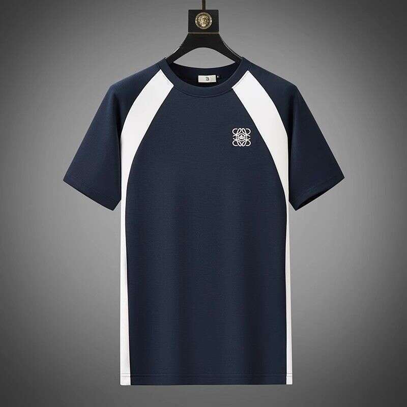 Summer Patchwork Embroidered Ice Silk Sleeveless Sports Suit for Men