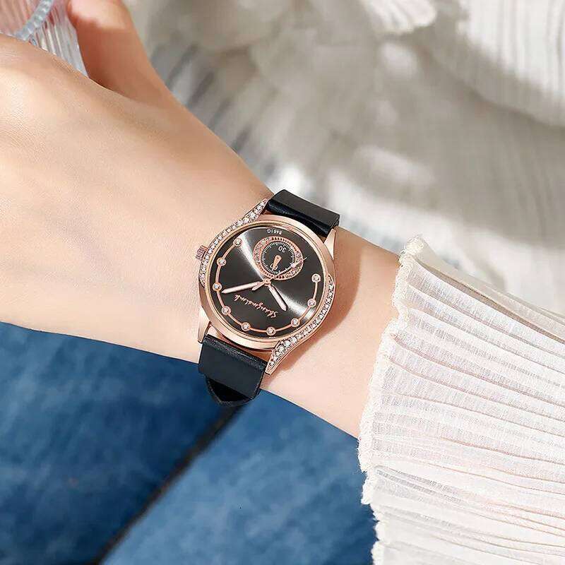 Fashion Rhinestone Women Quartz Casual Silicone Band Ladies es Clock Gift Reloj MujerWithout Box H260228
