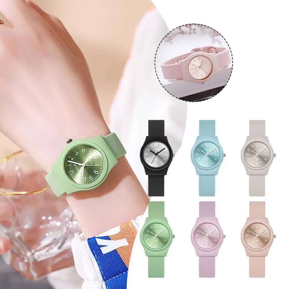1pc Candy Color Wrist es For Fashion Quartz Silicone Band Dial Women Wathes Casual Ladies Relogio K2B7 H260228