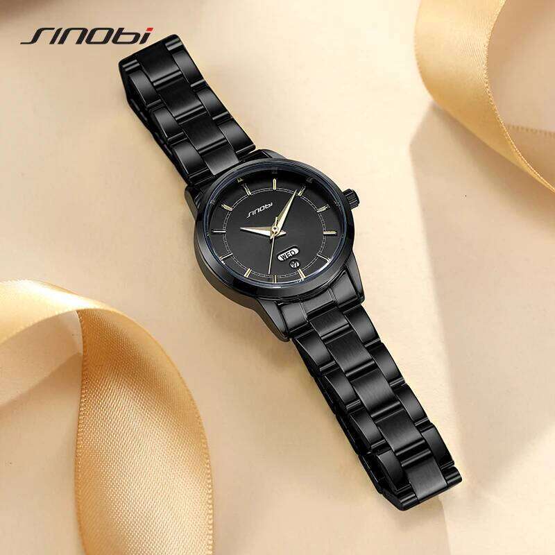SINOBI Ladies Stainless Steel es Fashion Design Women's Quartz Wristes Elegant Female Business Clock H260228