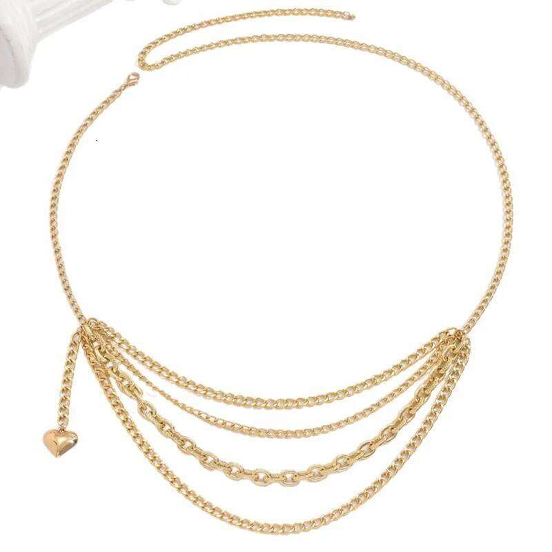 New Multilayer Tassel Waist Chain Women's Beach Fashion Crystal Body Chains Belts Accessory Bikini Accessories H260228